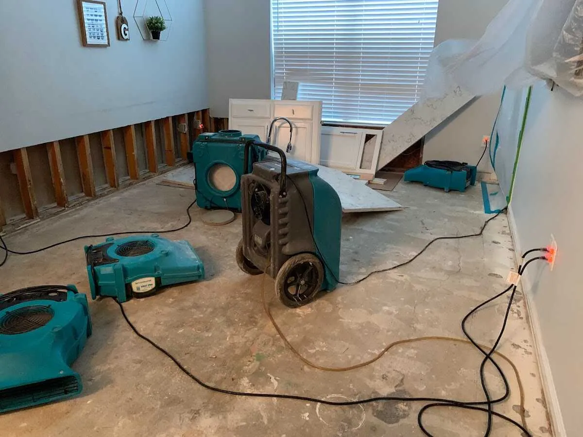 Dehumidifier in flood-cut room for Water Extraction & Removal in Zephyrhills